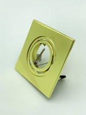 3 inch Recessed Can Light Square Trim, Adjustable 30°, All Brushed Brass Finish 