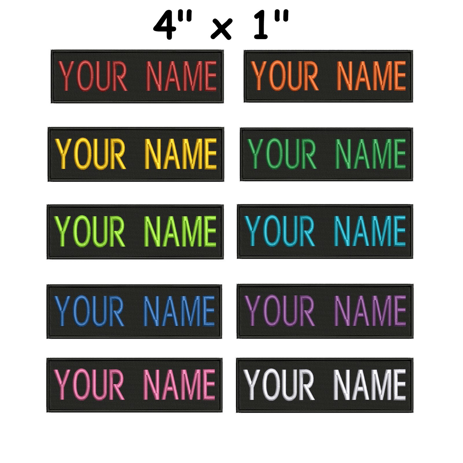 Name Patch - Custom Embroided Name Tag Iron On Applique Patch - Choose  Fabric and Thread Colors (1 Patch)