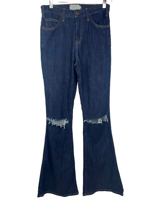 Current/Elliot Womens Jeans The High Rise Bell Sz 26 in Patriot Wash Distressed