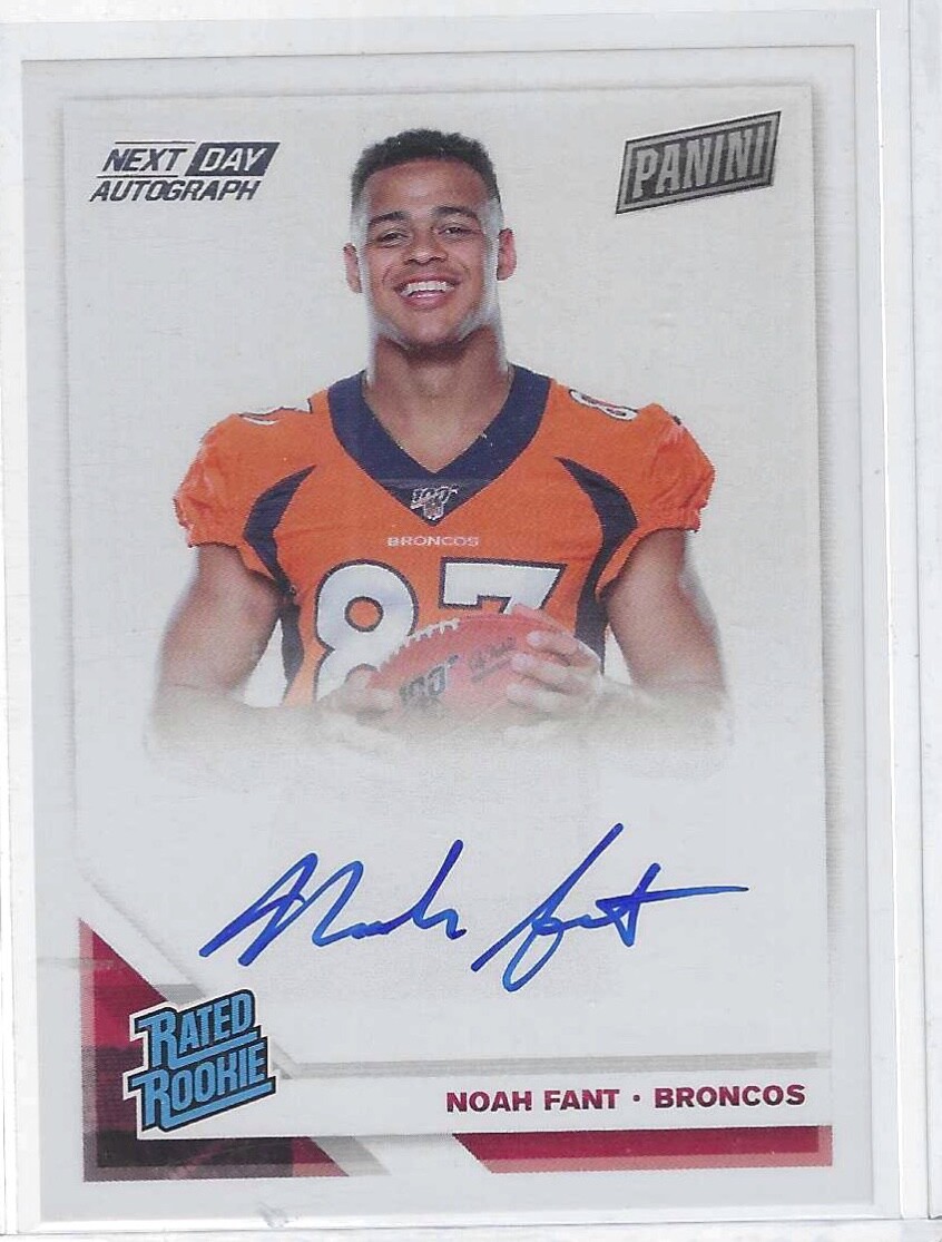 未開封品 PANINI NFLカード IMMACULATE COLLECTION NOAH FANT DENVER BRONCOS 25/25 #PP-NF 送料無料 中古 IT1 NOAH FANT PANINI NEXT DAY SIGNATURES RATED ROOKIE ON CARD