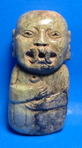 FIGURINE PENDENTIF TRANSFORMATION JAGUAR OLMÈQUE PRÉCOLOMBIENNE
