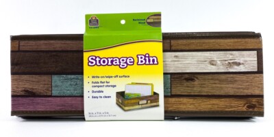 Teacher Created Resources Reclaimed Wood Design Storage Bin Organizer