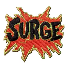 Surge Soda Vintage Style Patch. Embroidered. Iron On. 3"x3"