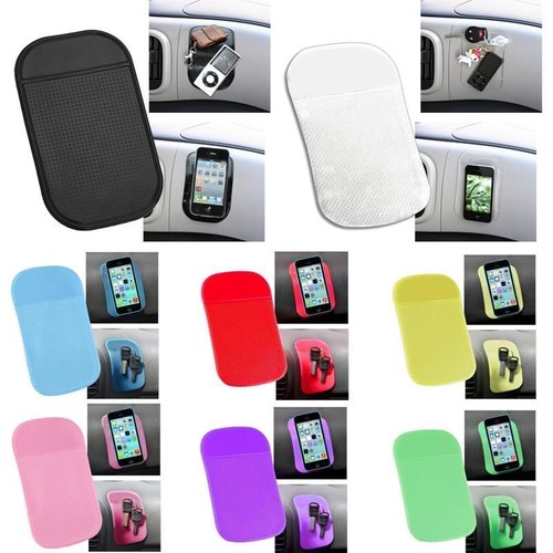 Tapis Antidérapant Pour Tableau De Bord Voiture - Dimensions 18x13cm - PU Noir - Neuf Universel