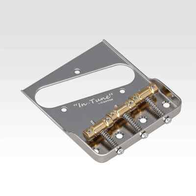 NEW Gotoh BS-TC1S ''In-Tune'' Tele Bridge, Cut Down Sides, Brass Saddles - NICKEL