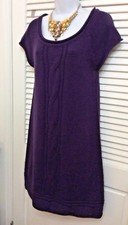 Cato Women's Small Sweater Dress Cap Sleeve Purple cable knit