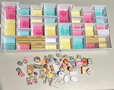 MGA Miniverse All You Can Eat Carrying Case And Food/Utensils NO RESIN 30+ Piece