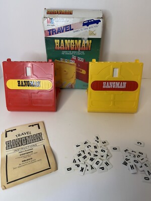 Vintage Hangman Travel Board Game By Milton Bradley (1987) Classic