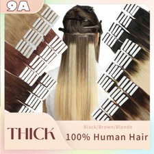 CLEARANCE Tape In Remy Glue Skin Weft 100 Human Hair Extensions THICK Full Head