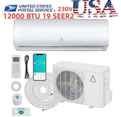 12000 BTU 19 SEER2 Mini Split Air Conditioner w/WiFi Cools Room up to 750 Sq.Ft 