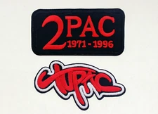 2 Pac Tupac iron on sew on patches West Coast Makaveli