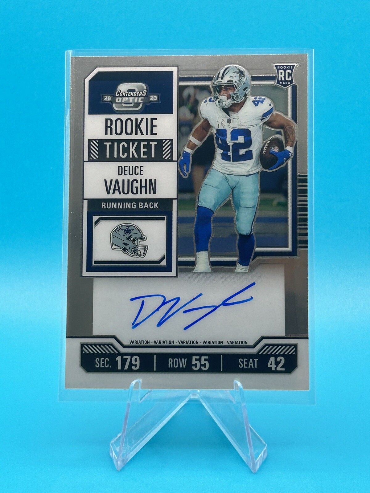 DEUCE VAUGHN 2023 CONTENDERS OPTIC ROOKIE TICKET SILVER PRIZM RC AUTO Variation