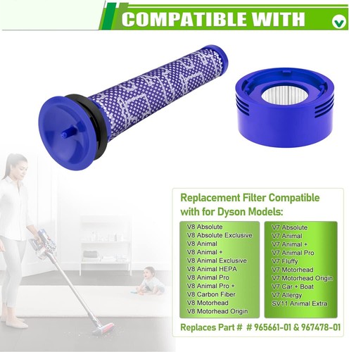 2x Pre & Post HEPA Filter For Dyson V8 V7 Animal Absolute Vacuum Replacement New - Picture 8 of 13