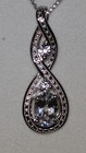 LAST 1” Kay Jewelers Sterling Silver 2 Lab Created White Sapphire Weave Necklace — photo 3