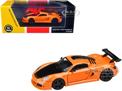 2012 RUF CTR3 CLUBSPORT ORANGE 1/64 DIECAST MODEL CAR BY PARAGON PA-55385