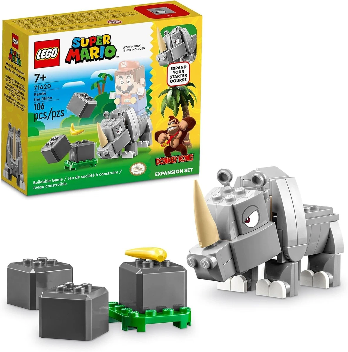 LEGO Super Mario Rambi The Rhino Expansion Set 71420 Super Mario Not  Included 673419374545