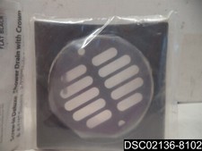 Westbrass R313-62 Shower Strainer Set Grill Crown  Tile Square Matte Black