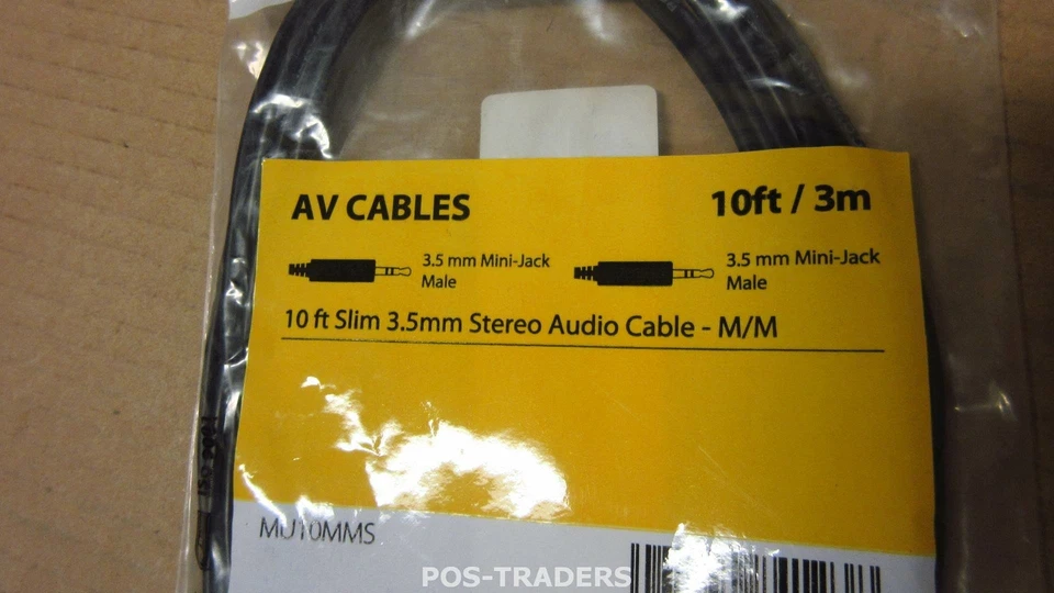 StarTech 10' / 3M Slim Stereo Audio Cable 3.5mm Mini-Jack Male Connectors NEW - Bild 2 von 3