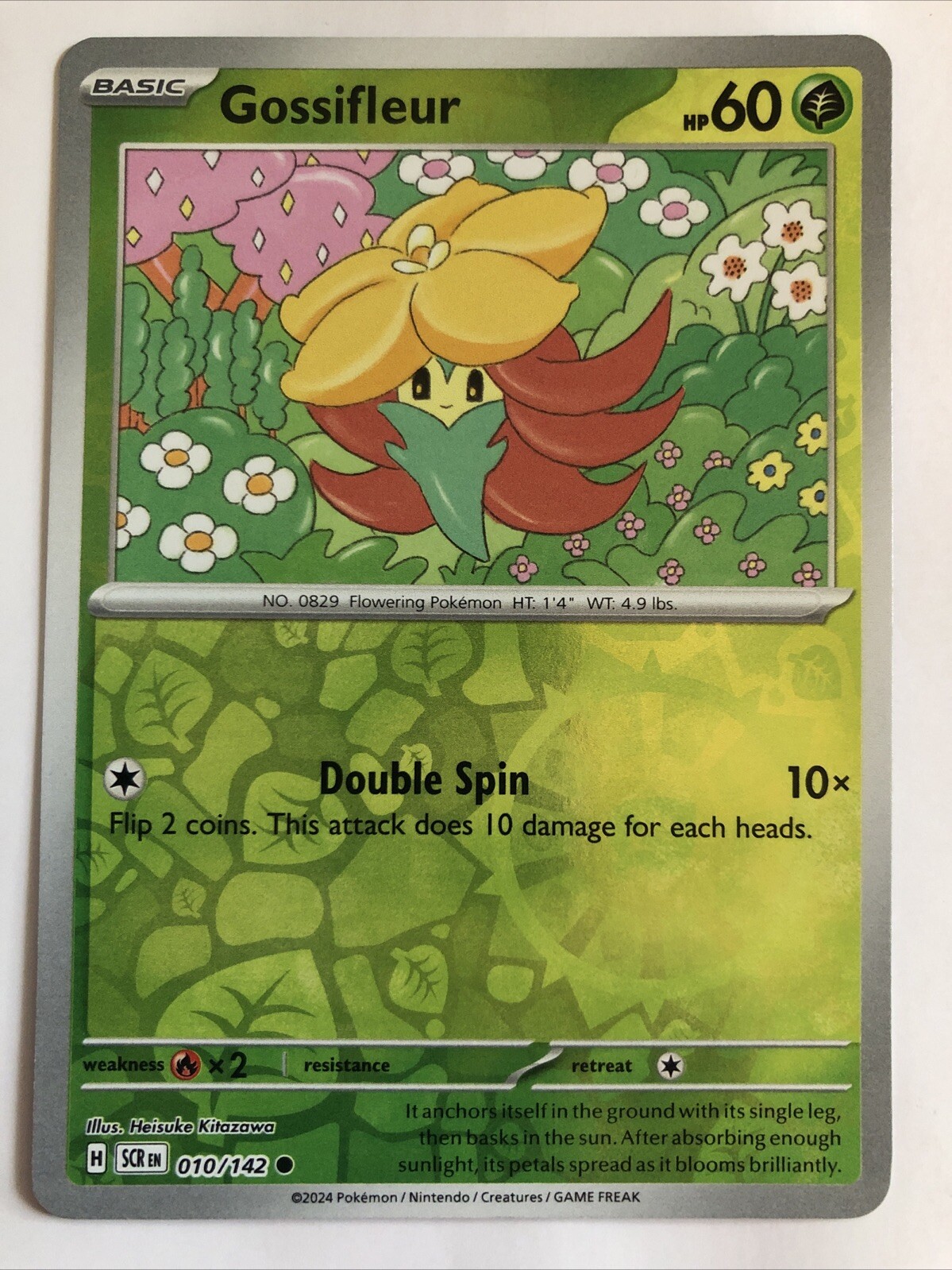 Pokémon TCG Stellar Crown Gossifleur Reverse Holofoil 010/142 NM