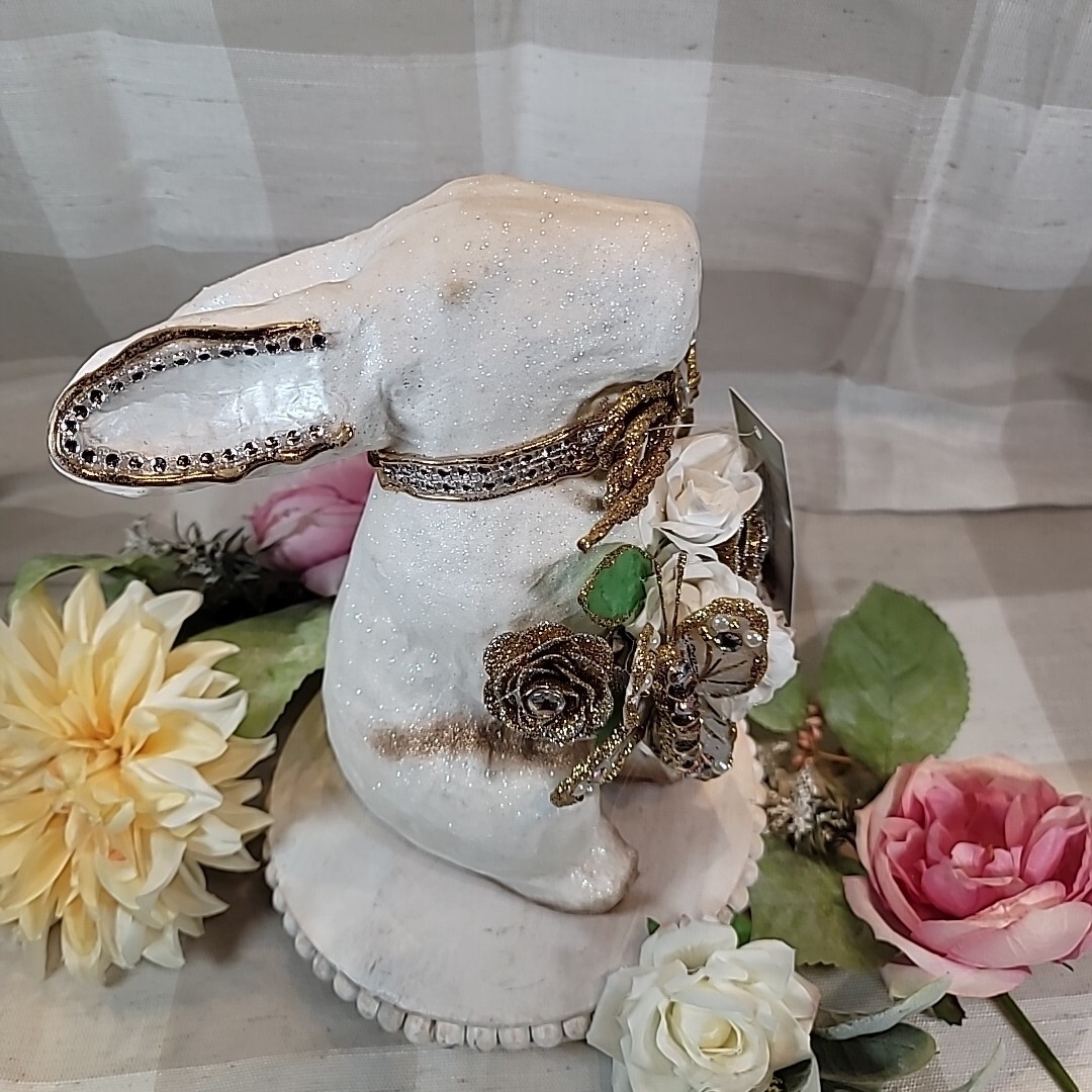 Jeweled Rabbit Embellished Rhinestones Flowers Butterfly Easter Spring