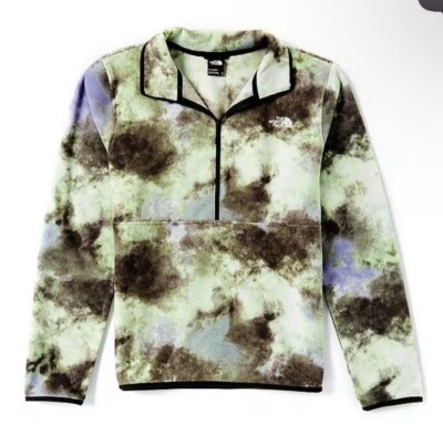 NWT MENS The North Face Long Sleeve Alpine Printed PolartecFleece Pullover Sz L
