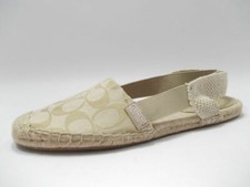 COACH RAYANNE 12CM SIGNATURE C ESPADRILLE KHAKI WOMEN SIZE 6.5/M NIB
