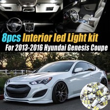 8pc White Car Interior Led Light Bulb Kit For 2013-2016 Hyundai Genesis Coupe