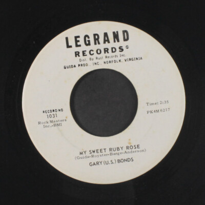 GARY 'U.S.' BONDS: king kong's monkey / my sweet ruby rose LEGRAND  7'' Single