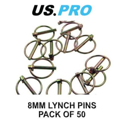 US PRO Tools 50 Stck. 8,00 mm Lynchstift Ringclip-Set 9024