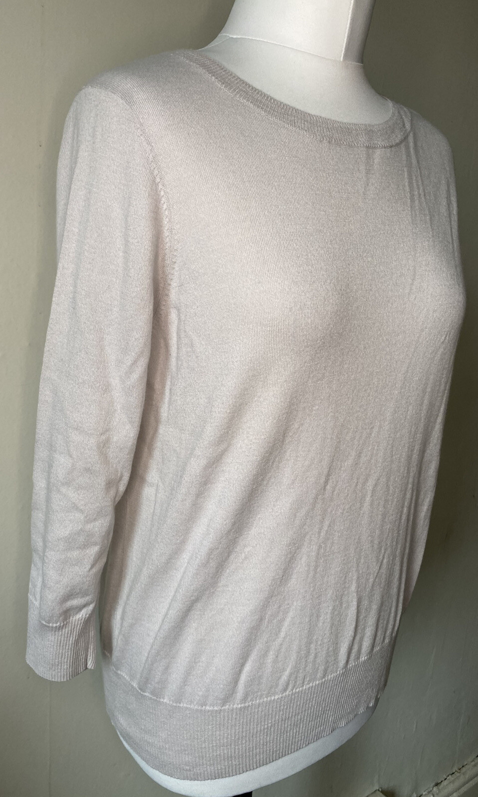 Boden Cream Button Back Wool Cotton 