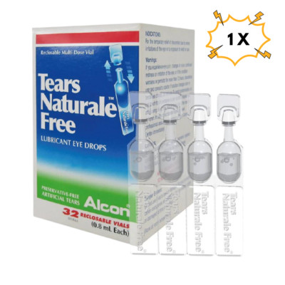 1 Box Alcon Tears Naturale Free Lubricant dry eye drops 32 Vials (0.8ml ...