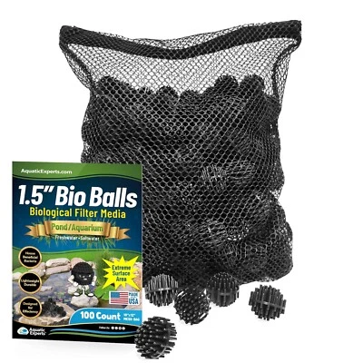 AQUATIC EXPERTS Bio Balls Filter Media for Large Aquarium Pond Filtration 1.5 Inch