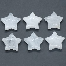 30mm 20pcs Natural White Crystal Stone Star Shape Meditation Healing Polished