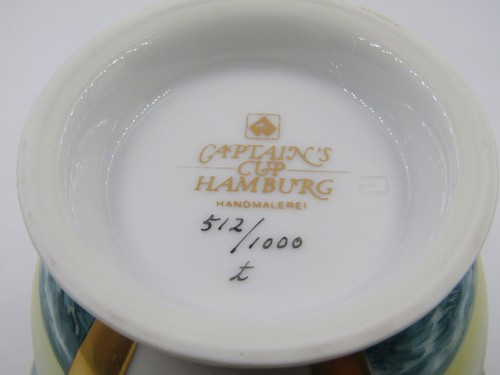 CAPTAIN'S CUP HAMBURG - TAZZA DA COLLEZIONE CON PIATTINO - MOTIVO KÖSTER 512/1000 - Foto 12 di 16