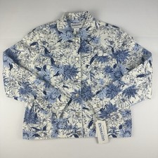 NWT Pendleton Spring Summer Blue And White Jacket Floral w/ Tags Small Stretch