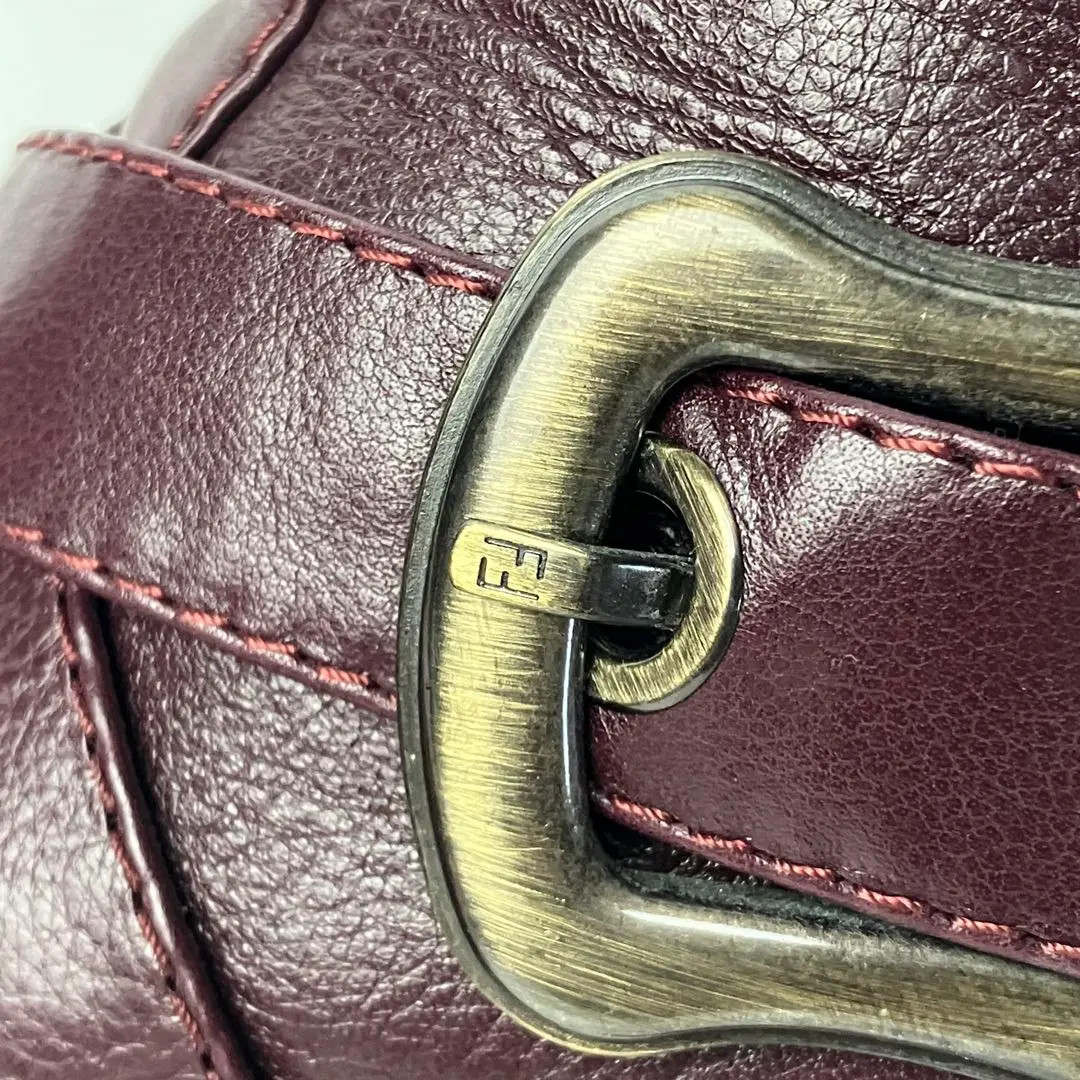 FENDI Long Boots Shoes EU 37.0 US 7.0 Leather Burgundy Authentic by JAPAN FS thumbnail 16