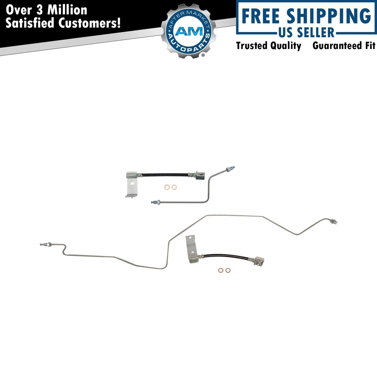 Juego De 2 Mangueras De Freno Hidráulicas Traseras Para Ford F-250 / F-350 Super Duty (2010-2016) - Reemplazo Directo Con Garantía