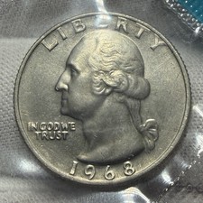 1968-P&D Washington Quarters BU in Mint Cello receive 2 coins pictured #4069
