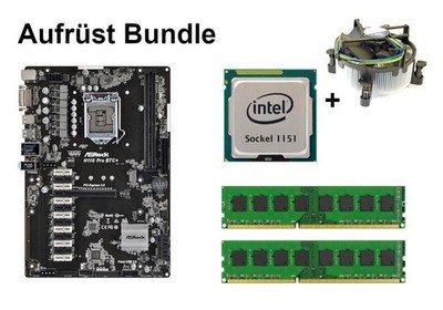 Bundle ASRock H110 Pro BTC+ + Intel Celeron / Pentium + 8GB - 32GB RAM