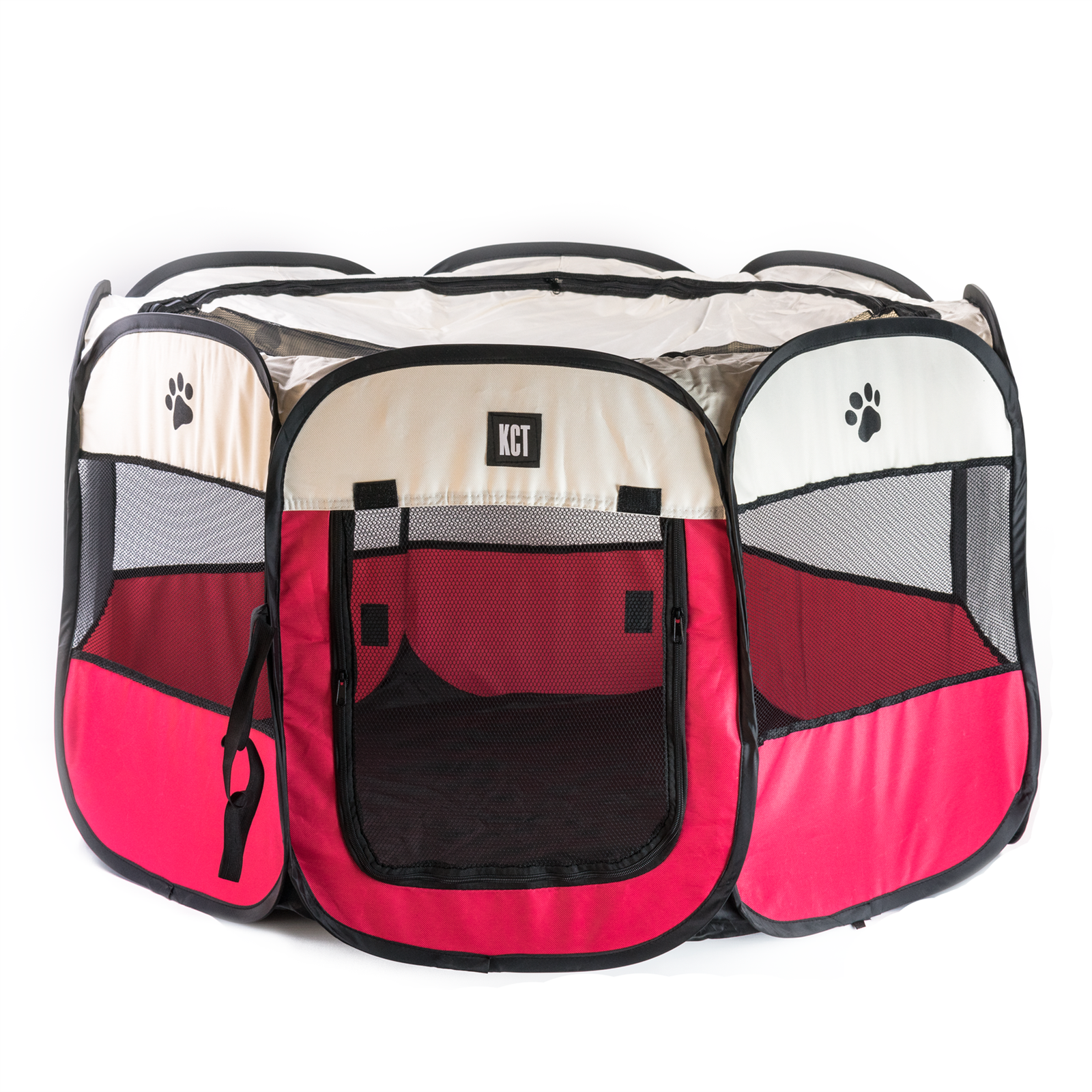 FABRIC PET PLAY PEN LARGE RED FOLDABLE TENT POP UP PORTABLE FOLDING RUN CAGE
