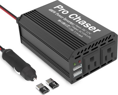 400W Car Power Inverter 12V DC to 110V AC with Dual USB Ports