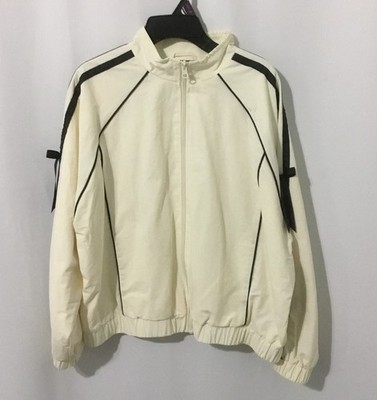 Weekend Academy Girl s Full Zip Track Jacket Ivory/Black Bow Trim XXL (18)