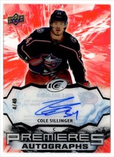 2021-22 Upper Deck Ice Ice Premieres Auto Cole Sillinger Auto 4/49 Columbus Blue