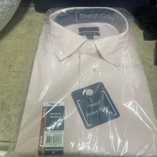 George Modern Fit Performance Dress Shirt Size M 38-40 Pink Sky