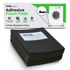 Anti-Vibration Neoprene Pads with Adhesive 6" x 6" x 1/4" 8 Pack 