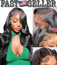 30  Body Wave Lace Front Wig Human Hair 13 6 HD Pre-Plucked 180 Natural Black