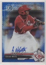 2017 Bowman Chrome Prospect Blue Mojo Refractor 12/150 Isaiah White Auto 00bo