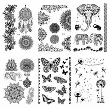 Temporary Tattoos for Women 6 Pack Henna Tattoo Stickers for Adults Women  G...