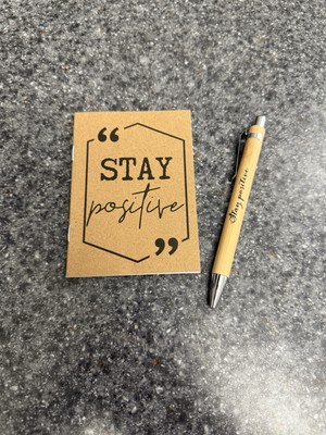 Stay Positive Inspirational Notepad Pen Gift Inspirational Mini Notebook Set