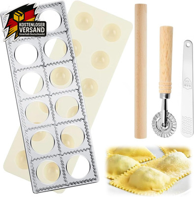 Ravioli Maker Set 12-teilig für hausgemachte Teigtaschen und Pasta Küche